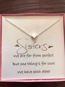 Love Heart Small Pendant Necklace With Inspirational Poem For Sister - Picture 1 of 2