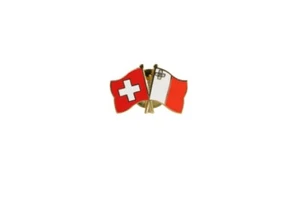Schweiz - Malta Flaggen Pin Fahnen Pins Fahnenpin Flaggenpin Anstecker - Picture 1 of 1