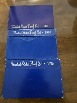 1968, 1969, 1970 S US Mint 40% Silver Proof Sets OGP, WORTH a LOOK! #2 - Image 1 of 4