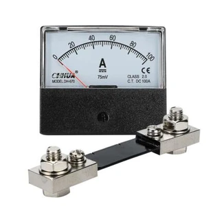 Analog Amp Meter Gauge DH-670 Ammeter DC 0-100A/75mV and Shunt Panel Ampere NEW - Picture 1 of 12