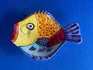 Vietri Fish Dish Italy Hand Painted Pottery - Picture 1 of 6