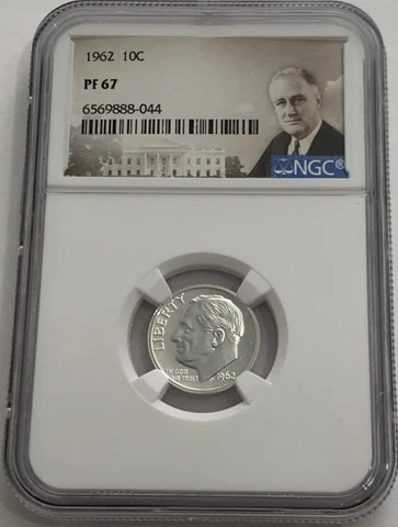 1962 NGC PF67 90% PROOF SILVER ROOSEVELT DIME 10C GREAT EYE APPEAL PORTRAIT LB Cover