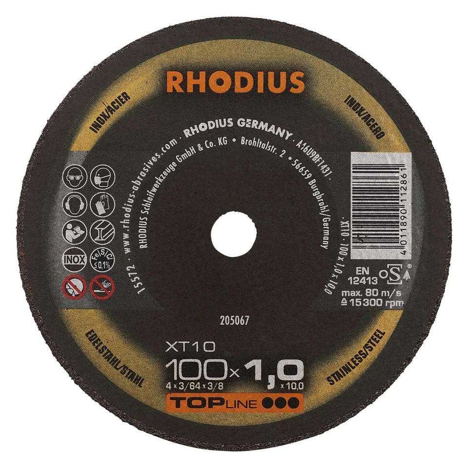RHODIUS XT10 MINI 100 x 1.0 x 10.00 mm Extradünne Mini Trennscheibe (205067) - Bild 1 von 1