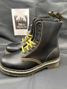 Dr Doc Martens 1460 Pascal Black Leather Lace Up Boots Mens US 4 Wmns US 5 New - Picture 1 of 12