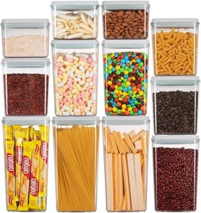 Multi-Capacity Airtight Kitchen Storage Containers - 12 Pcs for Cereal & More - Picture 1 of 8