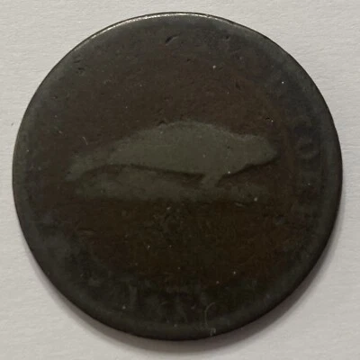 1815 MAGDALEN ISLANDS LOWER CANADA ONE CENT PENNY TOKEN CIRCULATED COIN LC-1 #2 - Image 1 of 2