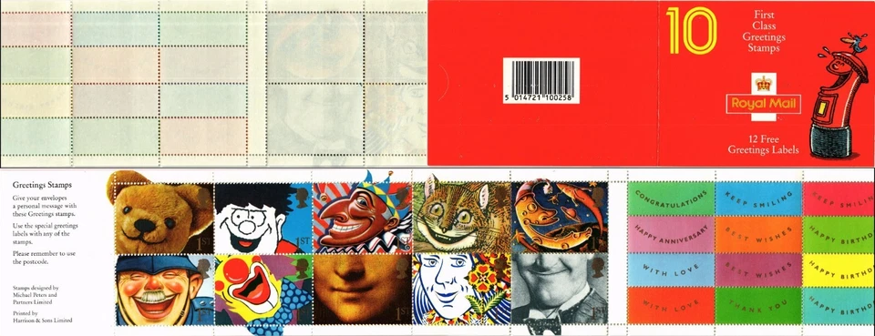 GB 1991 Yvert C 1533-2 booklet 10x1st Greetings - Image 1 of 1