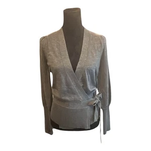 Suéter Dian Von Furstenberg 100 % lana merino gris carbón talla PM - Imagen 1 de 5