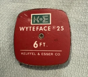 Cinta métrica vintage KEUFFEL & ESSER Co. 6’ WYTEFACE 25 K&E - Imagen 1 de 3