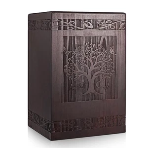 Einäscherungsurnen für menschliche Asche Erwachsene männlich weiblich, Lebensbaum aus Holz Medium... - Bild 1 von 8