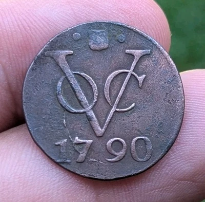 Moeda 1790 Holanda Holandesa VOC 1 Duit SHIELD em perfeito estado Nova York Penny Utrecht_z486 - Imagem 1 de 4