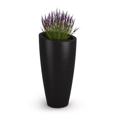 Modesto 32 In. round Black Polyethylene Planter - Image 1 of 4