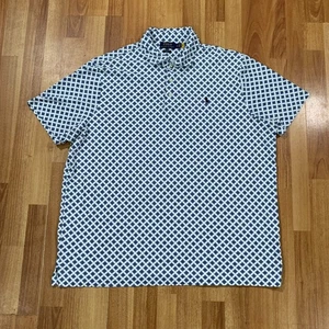Ralph Lauren Performance Poloshirt Herren Extra Large Weiß Blau Golf Freizeit - Bild 1 von 8