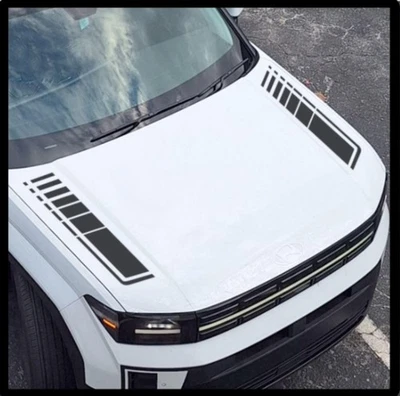 Calcomanía gráfica a rayas capó hecha a medida para Hyundai Santa Fe 2023 2024 2025 2026 Foto 1 de 2