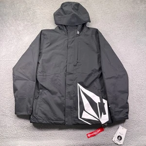 Volcom Snowboard Jacket Mens Medium Black 17Forty Insulated Waterproof Hooded - Picture 1 of 12