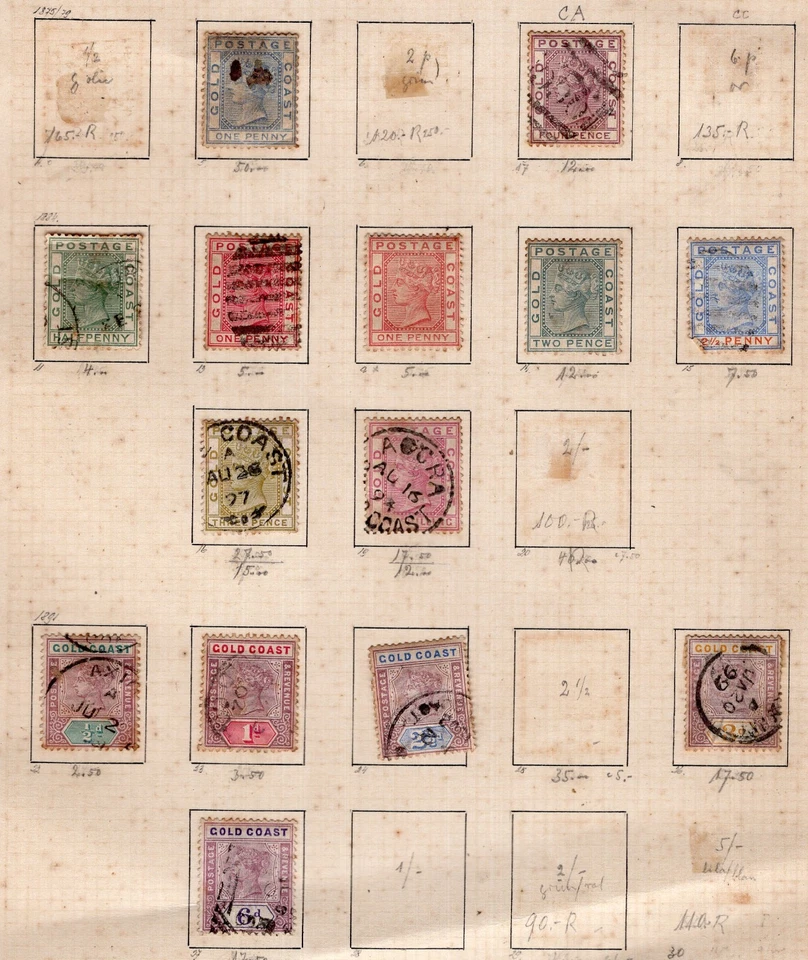 英国黄金海岸,14 张不同邮票,MH - 二手 — 第 1/1 张图片