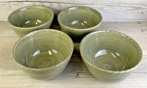 ARTIMINO TUSCAN COUNTRYSIDE Sage Green Coupe Cereal Bowls 6 1/8" Set of 4 EUC - Picture 1 of 7