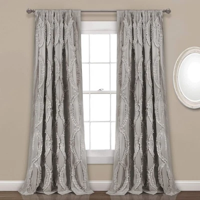 Avon Light Filtering Window Curtain Panel Single, 54" W x 84" L, Light Gray -... - Image 1 of 4