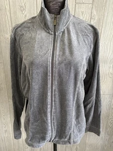 Activology Women Size XL Gray Zip Up Velvet Jacket - Picture 1 of 8