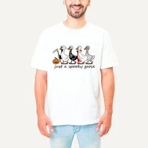 Just A Spooky Goose Halloween T-Shirt, Funny Silly Halloween 100% Cotton Unisex - Picture 1 of 6