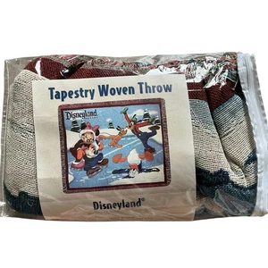 Walt Disney World Winter Ice Skating Tapestry Throw Blanket Mickey & Friends ‘10 - Picture 1 of 4