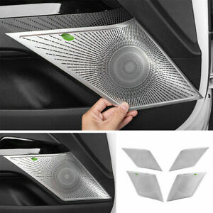For Kia K5 2021-2023 Silver Steel Car Inner Door Speaker Horn Frame Cover Trim