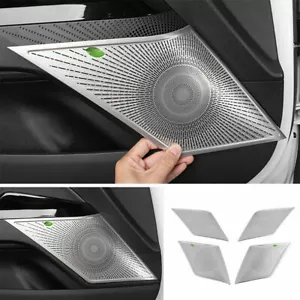 For Kia K5 2021-2023 Silver Steel Car Inner Door Speaker Horn Frame Cover Trim - Picture 1 of 10