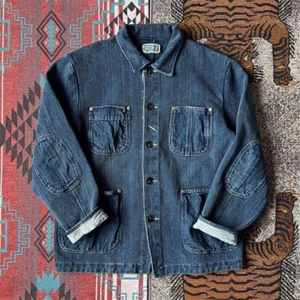 Japanische Sashiko Amekaji Stil Knopfleiste Arbeitskleidung Denim Farm Ranch Hausarbeit Jacke - Bild 1 von 15