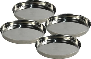 4X Stainless Steel Round Thali Tray 30cm Plate Serving Dish Indian Cuisine - Picture 1 of 2