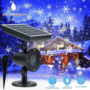 Waterproof Laser Light for Outdoor Christmas Snowflake Projector Solar LED Party - Picture 1 of 25