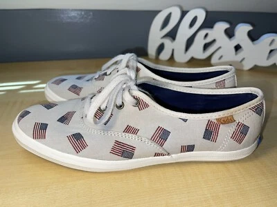 ZAPATILLAS TENIS MUJER KEDS BANDERA AMERICANA LONA - TALLA 6.5 ORTHOLITE Foto 1 de 4