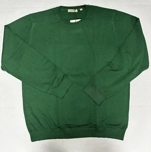$298 New HAGEN CARMEL Knit Men's XXL 2XL Green Crewneck Wool Pullover Sweater - Picture 1 of 6
