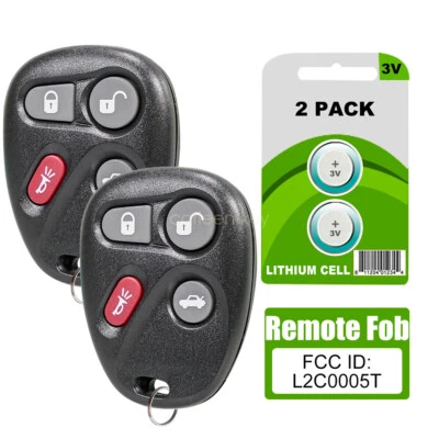 2 Mando a distancia de repuesto para Cadillac SRX 2004 2005 2006 L2C0005T Foto 1 de 4