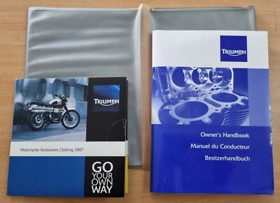 Triumph Motorcycle Owners hand book Bonneville T100 Thruxton Scrambler + CD - image 1 of 2