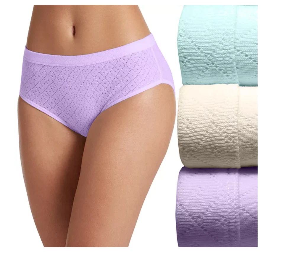 Paquete de 3 ropa interior cómoda para mujer Jockey Hipsters (VIOLET VEIL ASST) Foto 1 de 3