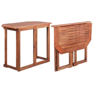 Outdoor Bistro Table Rustic Style Acacia Wood Folding Balcony Garden Furniture - Picture 1 of 8