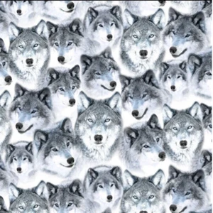 Fabric Packed Wolves In Snow on Cotton TIMELESS TREASURES 1/4 YD Winter CD1645 - Picture 1 of 6