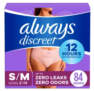 Always Discreet Adult Incontinence Underwear for Women Underwear, S/M 84 CT - Picture 1 of 13