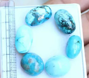60,00 ct 10*17 mm natürlicher ovaler Cabochon Kingman blauer Türkis loser Edelstein - Bild 1 von 4