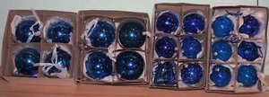 20 große 8 + 10 cm Weihnachtskugeln Glas  Blau  - Bild 1 von 4