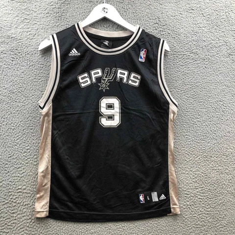 San Antonio Spurs Adidas Jersey Boys Youth Large 14-16 Basketball Parker 9 Black Cover