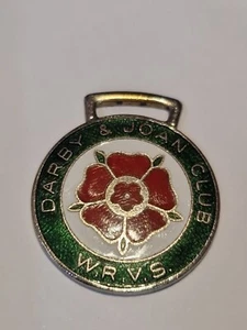 Rare Darby & Joan Club WRVS Enamel & Metal Keyring Fob Pendant England Vintage - Picture 1 of 4