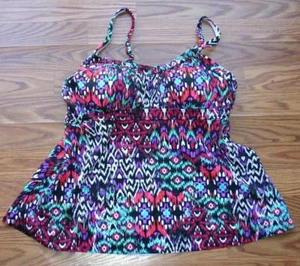 BUILD YOUR OWN SWIMSUIT 18 MISSES PEASANT BABYDOLL BAND SWIM TOP BOHO FARBEN - Bild 1 von 5