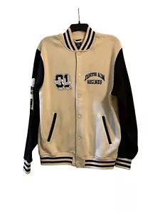 Chaqueta Death Row Records Script Logo Universitario Pequeña Negra Bolsillos Doblados Nueva Sin Etiquetas - Imagen 1 de 7