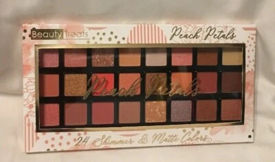 Beauty Treats Peach Petals Eye Palette ~ 24  Shimmer & Matte Colors  ~New - Image 1 of 2