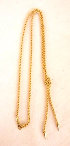 NEW 10K Yellow Gold French Rope Necklace 22" (incl tassel) 3.3gr Signed OTC - Picture 1 of 4