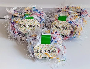 SPRINKLES Yarn #4162 White FINE ITALIAN EYELASH Crafts Accessories lot of 3 - Picture 1 of 3