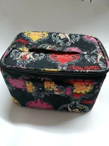 Betty Boop Since 1930 Kosmetiktasche Kosmetiktasche schwarz Reißverschluss mit Spiegel - Bild 1 von 5