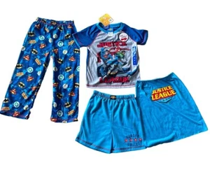 NWT Justice League Boy's 6 Pajama Set Top Cape Shorts Pants NEW - Picture 1 of 3