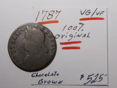 WOW! 1787 CONNECTICUT COLONIAL CHOCOLATE BROWN VG / VF  !!!  BOLD REVERSE !!! ✨✨ - Image 1 of 4